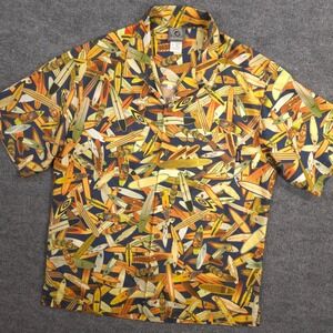 Vintage Rietveld USA Shirt Mens XL Hula Girl Tiki Surfboard Hawaiian Camp Collar